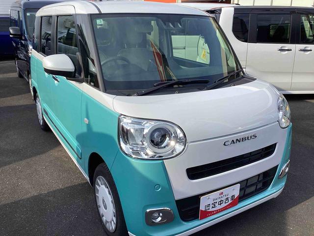 ムーヴキャンバスストライプスＧインパネシフト　プッシュスタートスイッチ　電子カードキー　電動パーキングブレーキ　追突軽減ブレーキ　車線逸脱警告　両側スライドドア　ＡＢＳ（鹿児島県）の中古車