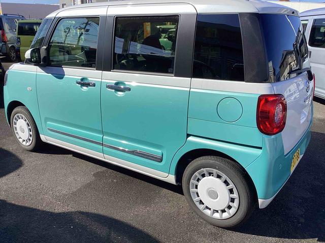 ムーヴキャンバスストライプスＧインパネシフト　プッシュスタートスイッチ　電子カードキー　電動パーキングブレーキ　車線逸脱警報　オートハイビーム　両側オートスライドドア　ＡＢＳ　エマージェンシーブレーキ（鹿児島県）の中古車