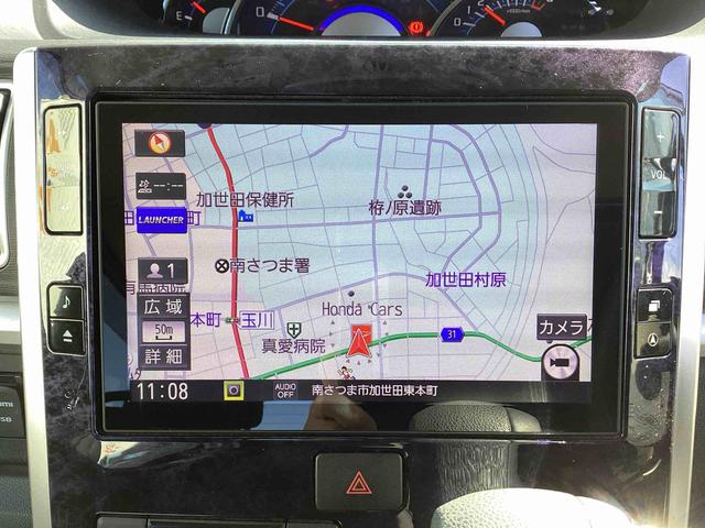 タントカスタムＸ　トップエディションＶＳ　ＳＡIIIインパネシフト　プッシュスタートスイッチ　電子カードキー　カーナビ　レーンアシスト　アルミホイール　ＡＢＳ　両側自動スライドドア　衝突軽減ブレーキ（鹿児島県）の中古車