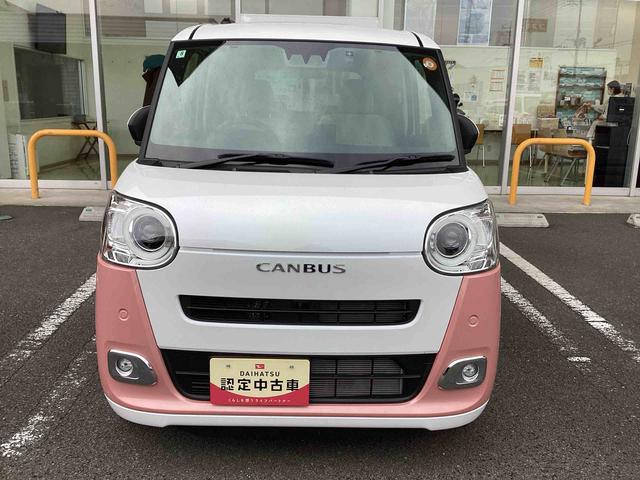 ムーヴキャンバスストライプスＧインパネシフト　プッシュスタートスイッチ　電子カードキー　電動パーキングブレーキ　衝突被害軽減　車線逸脱　オートハイビーム　両側パワースライドドア（鹿児島県）の中古車