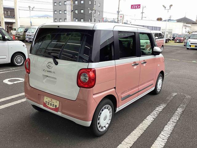 ムーヴキャンバスストライプスＧインパネシフト　プッシュスタートスイッチ　電子カードキー　電動パーキングブレーキ　衝突被害軽減　車線逸脱　オートハイビーム　両側パワースライドドア（鹿児島県）の中古車