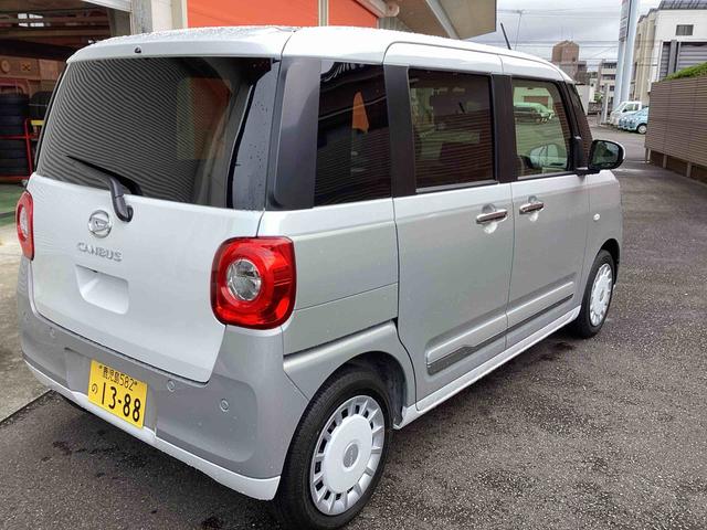 ムーヴキャンバスストライプスＧインパネシフト　プッシュスタートスイッチ　電子カードキー　電動パーキングブレーキ　両側電動スライドドア　衝突被害軽減システム　ディスプレイオーディオ　ＡＢＳ　車線逸脱警告（鹿児島県）の中古車