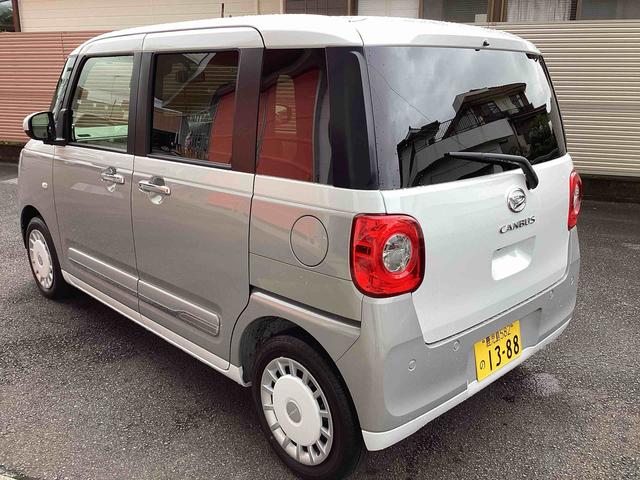 ムーヴキャンバスストライプスＧインパネシフト　プッシュスタートスイッチ　電子カードキー　電動パーキングブレーキ　両側電動スライドドア　衝突被害軽減システム　ディスプレイオーディオ　ＡＢＳ　車線逸脱警告（鹿児島県）の中古車