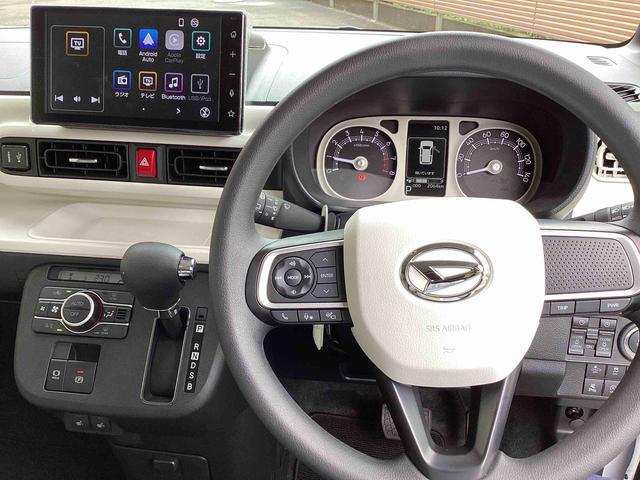 ムーヴキャンバスストライプスＧインパネシフト　プッシュスタートスイッチ　電子カードキー　電動パーキングブレーキ　両側電動スライドドア　衝突被害軽減システム　ディスプレイオーディオ　ＡＢＳ　車線逸脱警告（鹿児島県）の中古車