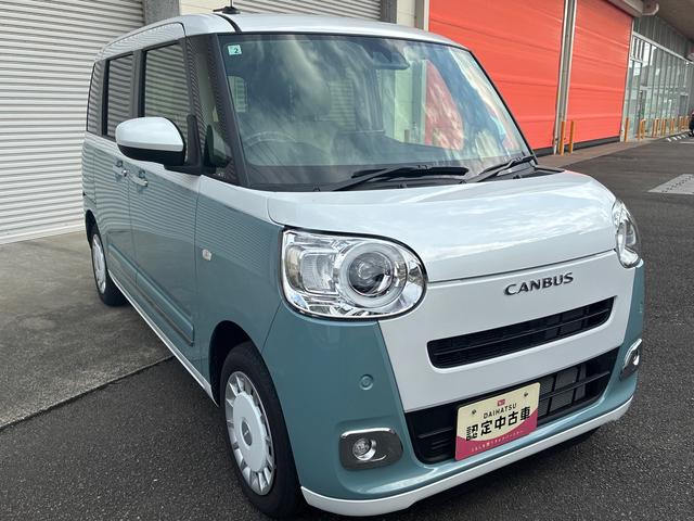 ムーヴキャンバスストライプスG★ボディコーティング (ガードコスメ施工)★ インパネシフト プッシュスタート 電動パーキングブレーキ ディスプレイオーディオ バックモニター 両側電動スライドドア 衝突被害軽減装置(鹿児島県)の中古車