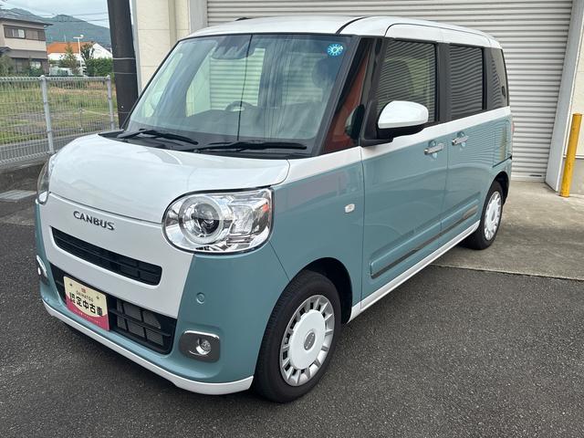 ムーヴキャンバスストライプスG★ボディコーティング (ガードコスメ施工)★ インパネシフト プッシュスタート 電動パーキングブレーキ ディスプレイオーディオ バックモニター 両側電動スライドドア 衝突被害軽減装置(鹿児島県)の中古車