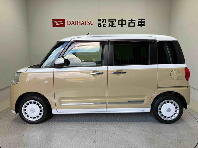 ムーヴキャンバス 中古車 ストライプスＧスマートアシスト搭載　後席両側電動スライドドア　パノラマモニター対応　オートエアコン　オートライト　キーフリー　アイドリングストップ　ＡＢＳ　電動ドアミラー