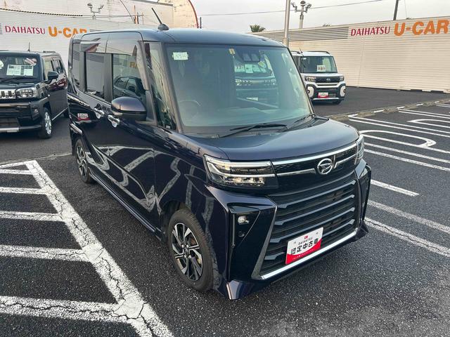 タントカスタムＸインパネシフト　プッシュスタートスイッチ　電子カードキー　電動パーキングブレーキ　衝突軽減ブレーキ　車線逸脱防止　アルミホイール　ＡＢＳ　両側パワースライドドア（鹿児島県）の中古車