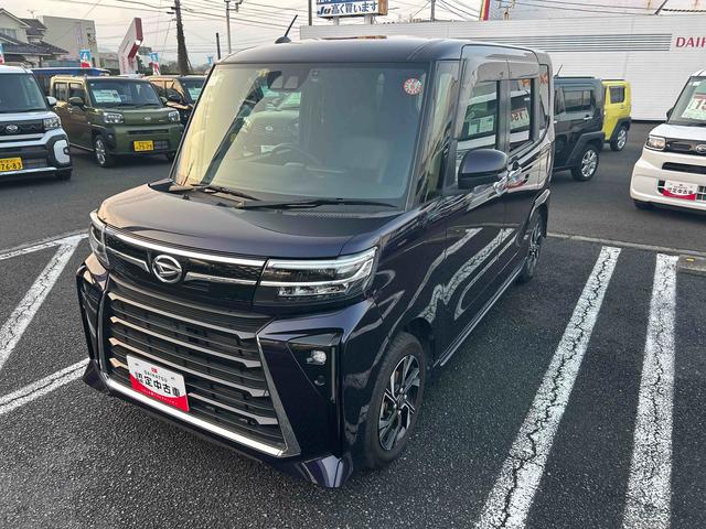 タントカスタムＸインパネシフト　プッシュスタートスイッチ　電子カードキー　電動パーキングブレーキ　衝突軽減ブレーキ　車線逸脱防止　アルミホイール　ＡＢＳ　両側パワースライドドア（鹿児島県）の中古車