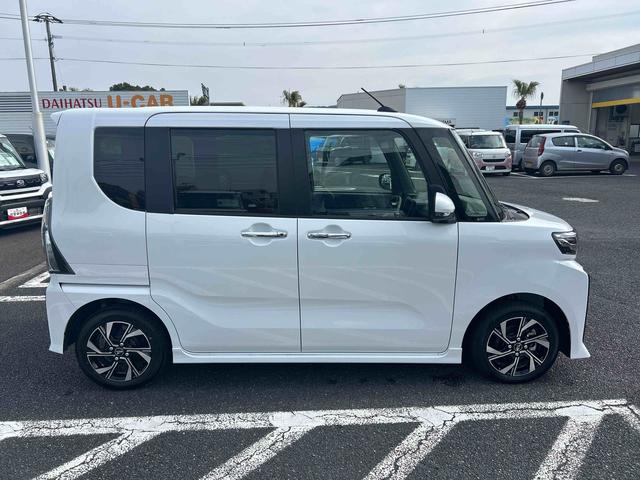 タントカスタムＸインパネシフト　プッシュスタートスイッチ　電子カードキー　電動パーキングブレーキ　シートヒーター　衝突軽減ブレーキ　車線逸脱防止　アルミホイール　両側パワースライドドア（鹿児島県）の中古車