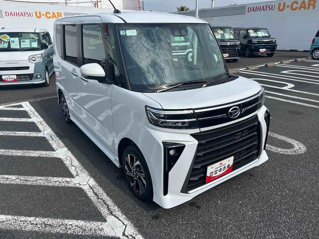 タントカスタムＸインパネシフト　プッシュスタートスイッチ　電子カードキー　電動パーキングブレーキ　シートヒーター　衝突軽減ブレーキ　車線逸脱防止　アルミホイール　両側パワースライドドア（鹿児島県）の中古車