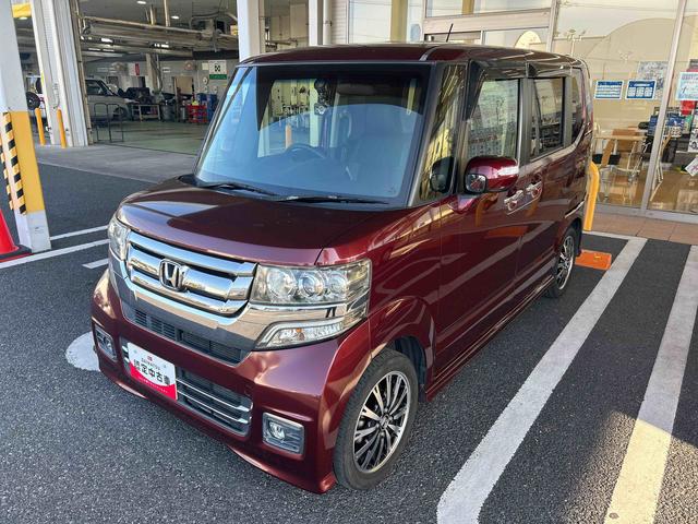 N−BOXカスタムG・ターボLパッケージターボモデル インパネシフト プッシュスタートスイッチ 電子カードキー 両側電動スライドドア ABS アルミホイール ETC付き(鹿児島県)の中古車