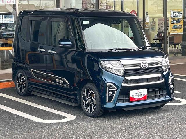 タントカスタムXセレクションインパネシフト プッシュスタートスイッチ 電子カードキー シートヒーター 両側電動スライドドア アルミホイール オートマチックハイビーム 衝突被害軽減システム(鹿児島県)の中古車