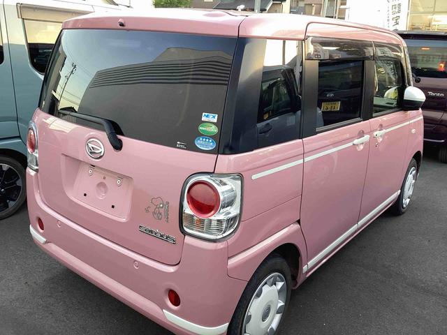 ムーヴキャンバスGホワイトアクセントVS SAIIIインパネシフト プッシュスタートスイッチ 電子カードキー 車線逸脱警報 ABS 追突被害軽減ブレーキ オートエアコン フォグランプ(鹿児島県)の中古車