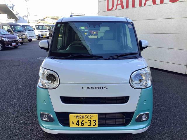 ムーヴキャンバスストライプスＧインパネシフト　プッシュスタートスイッチ　電子カードキー　電動パーキングブレーキ　両側パワースライドドア　前後誤発進抑制　車線逸脱警告　オートハイビーム　ＡＢＳ（鹿児島県）の中古車