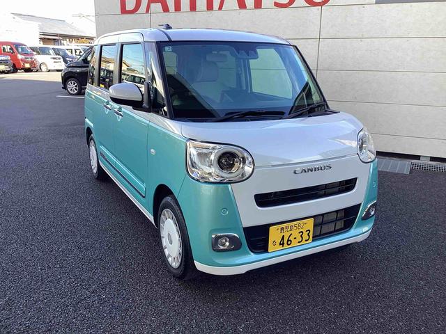 ムーヴキャンバスストライプスＧインパネシフト　プッシュスタートスイッチ　電子カードキー　電動パーキングブレーキ　両側パワースライドドア　前後誤発進抑制　車線逸脱警告　オートハイビーム　ＡＢＳ（鹿児島県）の中古車