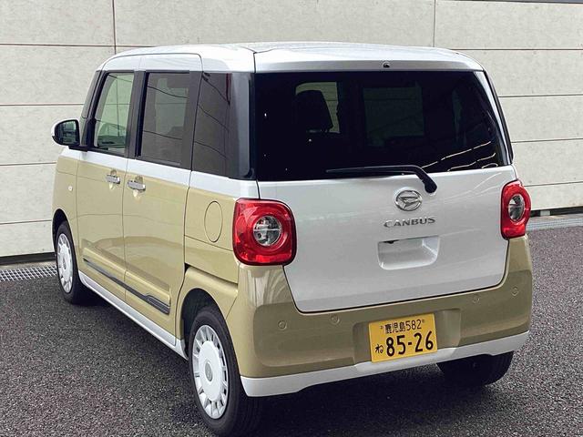 ムーヴキャンバスストライプスＧインパネシフト　プッシュスタートスイッチ　電子カードキー　電動パーキングブレーキ　両側電動スライドドア　車線逸脱警告　衝突被害軽減システム　ＡＢＳ（鹿児島県）の中古車