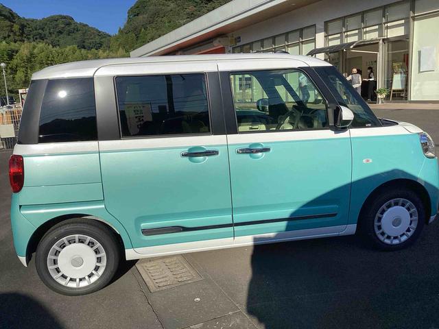 ムーヴキャンバスストライプスGインパネシフト プッシュスタートスイッチ 電子カードキー 電動パーキングブレーキ 車線逸脱警報 両側スライドドア オートハイビーム エマージェンシーブレーキ ABS(鹿児島県)の中古車