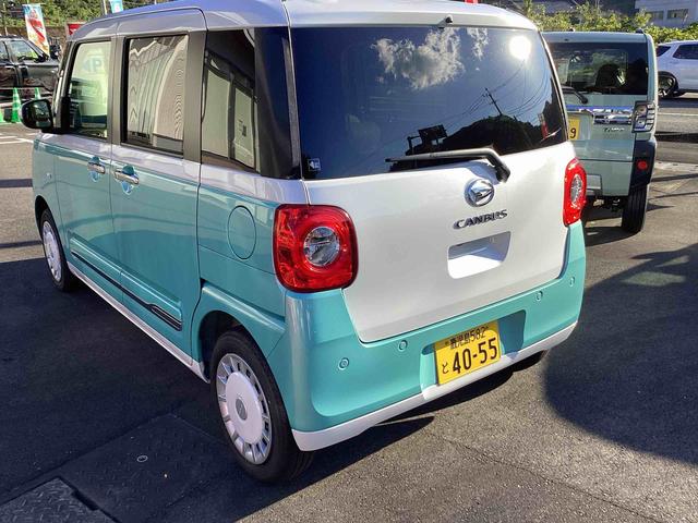 ムーヴキャンバスストライプスGインパネシフト プッシュスタートスイッチ 電子カードキー 電動パーキングブレーキ 車線逸脱警報 両側スライドドア オートハイビーム エマージェンシーブレーキ ABS(鹿児島県)の中古車