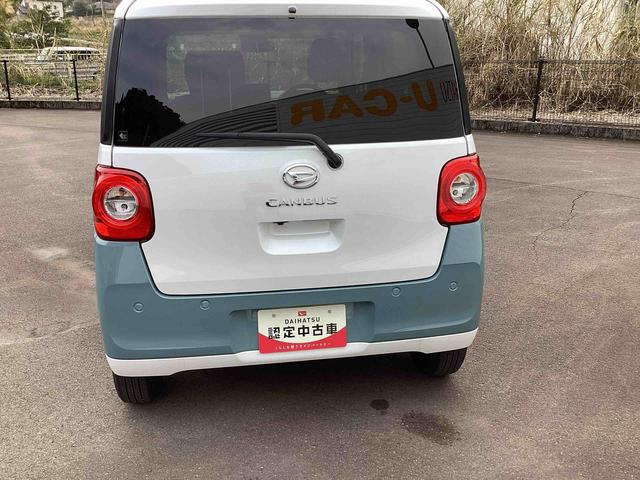 ムーヴキャンバスストライプスＧインパネシフト　プッシュスタートスイッチ　電子カードキー　電動パーキングブレーキ　衝突被害軽減　車線逸脱　オートハイビーム　ＡＢＳ（鹿児島県）の中古車