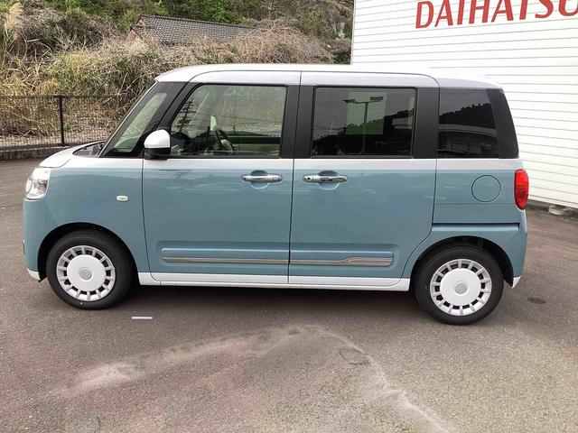 ムーヴキャンバスストライプスＧインパネシフト　プッシュスタートスイッチ　電子カードキー　電動パーキングブレーキ　衝突被害軽減　車線逸脱　オートハイビーム　ＡＢＳ（鹿児島県）の中古車