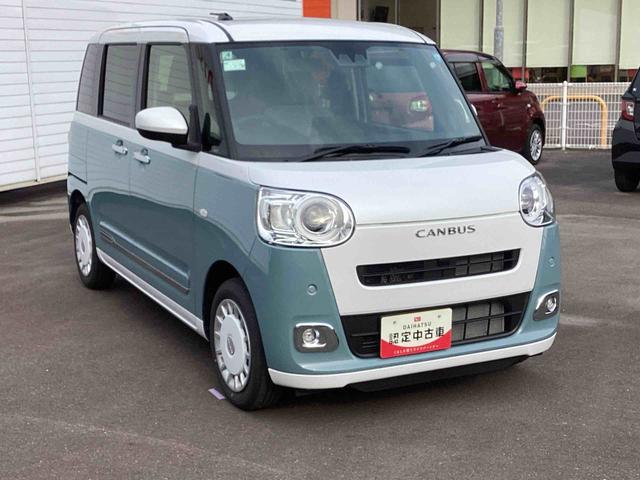 ムーヴキャンバスストライプスＧインパネシフト　プッシュスタートスイッチ　電子カードキー　電動パーキングブレーキ　衝突被害軽減　車線逸脱　オートハイビーム　ＡＢＳ（鹿児島県）の中古車