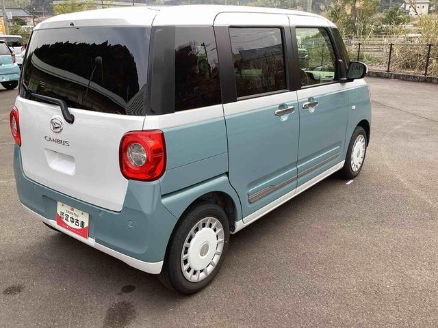 ムーヴキャンバスストライプスＧインパネシフト　プッシュスタートスイッチ　電子カードキー　電動パーキングブレーキ　衝突被害軽減　車線逸脱　オートハイビーム　ＡＢＳ（鹿児島県）の中古車