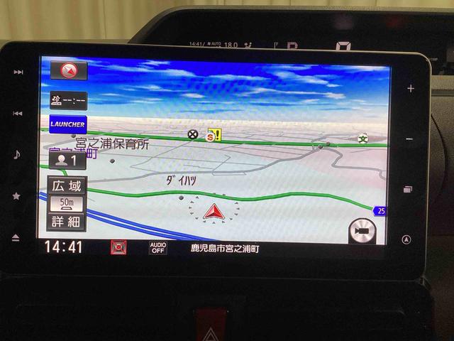 タントカスタムＲＳセレクションターボエンジン　インパネシフト　電子カードキー　プッシュスタートスイッチ　カーナビ　　バックモニター　車線維持支援システム　オートハイビーム　エアバック　ＡＢＳ　アルミホイール　前後ブレーキサポート（鹿児島県）の中古車