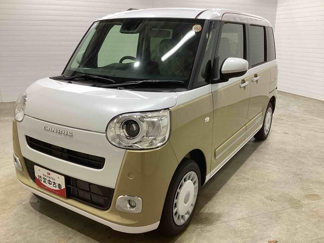 ムーヴキャンバスストライプスＧインパネシフト　プッシュスタートスイッチ　電子カードキー　電動パーキングブレーキ　衝突軽減ブレーキシステム　車線逸脱警報　オートマチックハイビーム　ＡＢＳ　両側スライドドア　フォグランプ（鹿児島県）の中古車