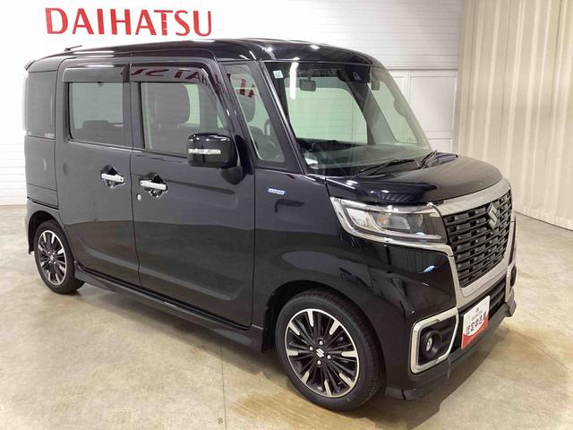 スペーシアカスタムハイブリッドXSインパネシフト プッシュスタートスイッチ 電子カードキー 両側パワ−スライドドア アルミホイール ABS フォグランプ ドラレコ ETC カーナビ バックモニター(鹿児島県)の中古車