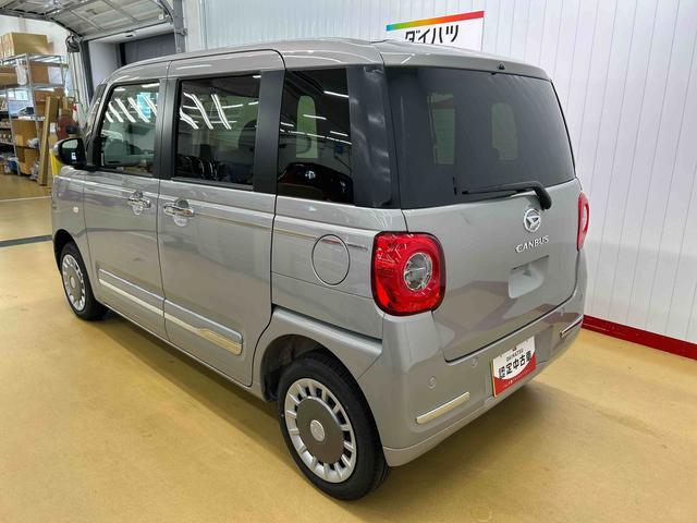 ムーヴキャンバスセオリーＧ走行無制限１年保証　４ＷＤ　両側スライドドア　コーナーセンサー　シートヒーター　ホットカップホルダー　オートハイビーム　ＬＥＤヘッドライト　プッシュスタートスイッチ　横滑り防止装置　オートエアコン（石川県）の中古車