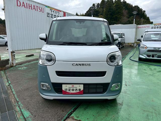 ムーヴキャンバスストライプスＧ４ＷＤ　次世代スマートアシスト　両側パワースライドドア　シートヒーター　電動パーキングブレーキ・ブレーキホールド機能　ＣＤステレオ　バックカメラ　ステアリングスイッチ　キーフリー　前後コーナーセンサー（石川県）の中古車