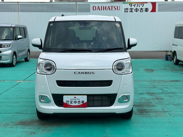 ムーヴキャンバスセオリーG次世代スマートアシスト、バックカメラ、純正CDチューナー、オートエアコン、LEDオートライト、電動パーキングブレーキ、シートヒーター、LEDフォグランプ、両側電動スライドドア、電動格納ドアミラー(石川県)の中古車