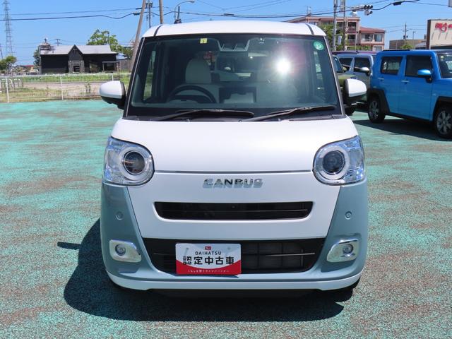 ムーヴキャンバスストライプスＧターボ次世代スマートアシスト　両側パワースライドドア　１０インチナビ　前後ドライブレコーダー・室内カメラ　パノラマ対応カメラ　クルーズコントロール　オートライト　置き楽ＢＯＸ　ターボエンジン　試乗車使用！（石川県）の中古車