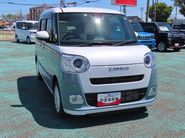 ムーヴキャンバスストライプスＧターボ次世代スマートアシスト　両側パワースライドドア　１０インチナビ　前後ドライブレコーダー・室内カメラ　パノラマ対応カメラ　クルーズコントロール　オートライト　置き楽ＢＯＸ　ターボエンジン　試乗車使用！（石川県）の中古車
