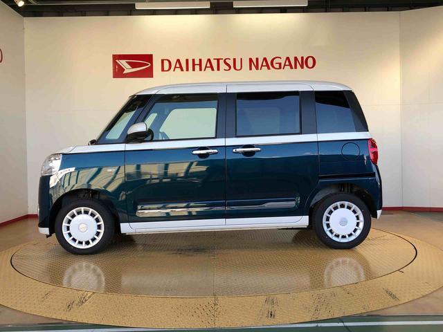 ムーヴキャンバスストライプスGターボ4WD ターボ 両側電動スライドドア オートライト 衝突被害軽減システム 横滑り防止機能 シートヒーター プッシュスタート スマートキー オートエアコン アイドリングストップ ABS(長野県)の中古車
