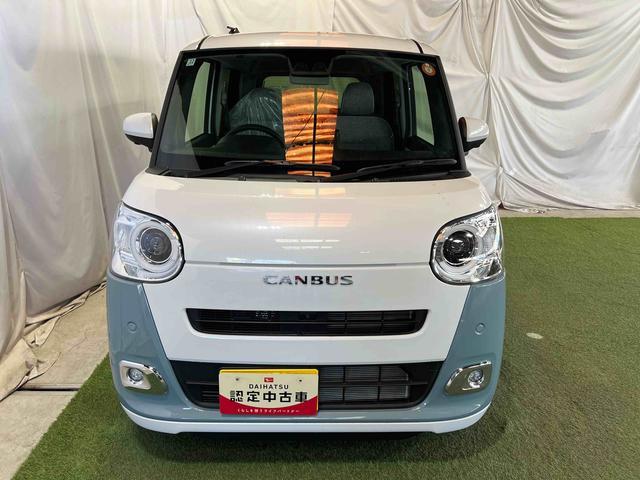 ムーヴキャンバス 中古車 ストライプスＧバックカメラ　シートヒーター　ホッとカップホルダー　キーフリー　両側パワースライドドア　ステアリングスイッチ　認定中古車　ＣＶＴ　６６０