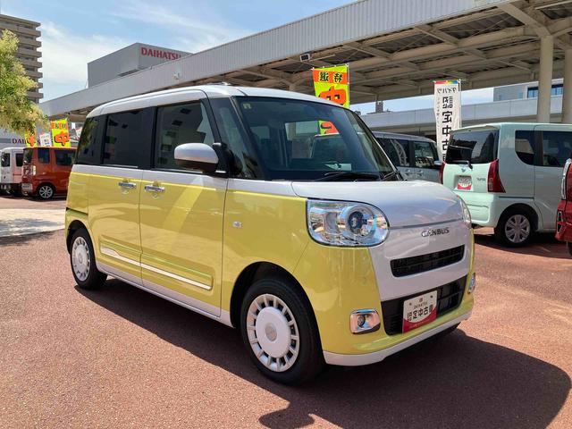 ムーヴキャンバスストライプスＧターボプッシュスタート　両側電動スライドドア　オーディオレス　パワステ　パワーウインドウ　エアバック　キーフリー　ベンチシート　左右シートヒーター　フォグランプ　ターボ　アダクティブクルーズコントロール（愛媛県）の中古車