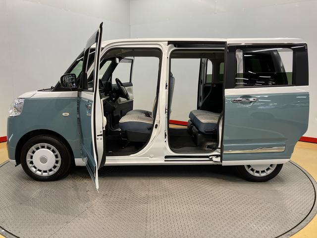 ムーヴキャンバスストライプスＧターボ　ｅｃｏ　ＩＤＬＥ非装着車後方カメラ　キーフリー　前席シートヒーター　衝突被害軽減システム　左右電動スライドドア　クリアランスソナー　ＬＥＤヘッドライト　オートライト　オートハイビーム（高知県）の中古車