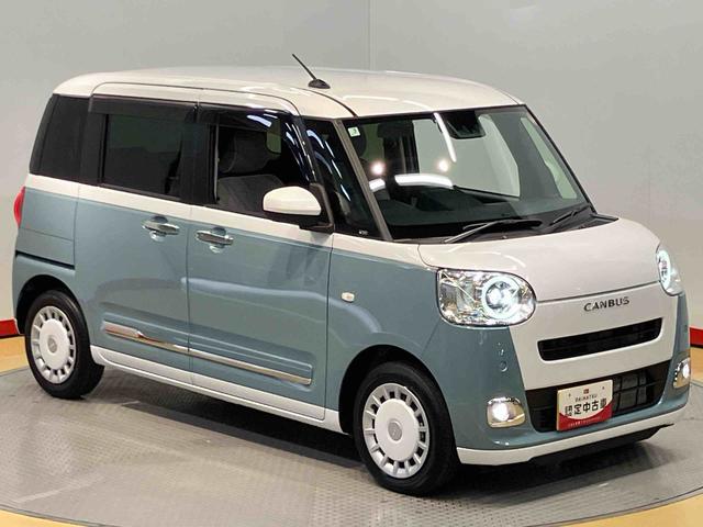 ムーヴキャンバスストライプスＧターボ　ｅｃｏ　ＩＤＬＥ非装着車後方カメラ　キーフリー　前席シートヒーター　衝突被害軽減システム　左右電動スライドドア　クリアランスソナー　ＬＥＤヘッドライト　オートライト　オートハイビーム（高知県）の中古車