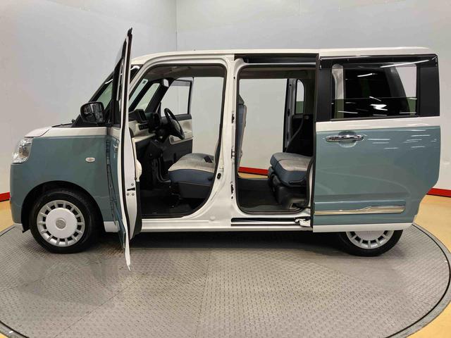 ムーヴキャンバスストライプスＧターボ　ｅｃｏ　ＩＤＬＥ非装着車後方カメラ　キーフリー　前席シートヒーター　衝突被害軽減システム　左右電動スライドドア　クリアランスソナー　ＬＥＤヘッドライト　オートハイビーム　オートライト（高知県）の中古車