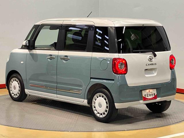 ムーヴキャンバスストライプスＧターボ全方位カメラ　前席シートヒーター　衝突被害軽減システム　左右電動スライドドア　クリアランスソナー　ＬＥＤヘッドライト　オートライト　オートハイビーム　キーフリー（高知県）の中古車