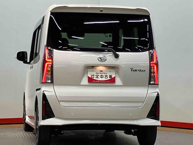 タントカスタムＸ　ｅｃｏＩＤＬＥ非装着車後方カメラ　シートヒーター　キーフリー　衝突被害軽減システム　左右電動スライドドア　ＬＥＤヘッドライト　オートハイビーム　オートライト　クリアランスソナー（高知県）の中古車
