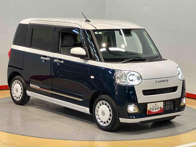 ムーヴキャンバスストライプスＧ後方カメラ　前席シートヒーター　キーフリー　衝突被害軽減システム　左右電動スライドドア　クリアランスソナー　ＬＥＤヘッドライト　オートライト　オートハイビーム（高知県）の中古車