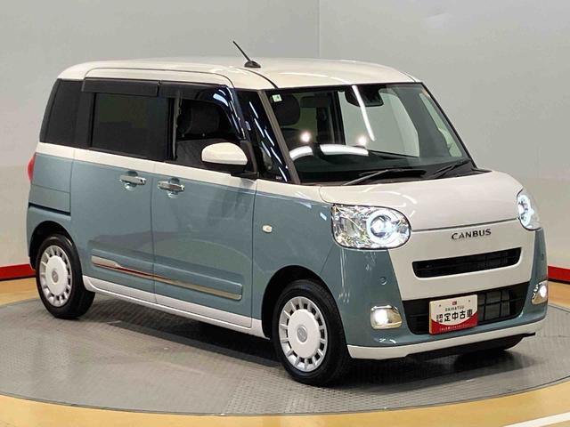 ムーヴキャンバスストライプスＧ後方カメラ　キーフリー　前席シートヒーター　衝突被害軽減システム　左右電動スライドドア　クリアランスソナー　ＬＥＤヘッドライト　オートライト　オートハイビーム（高知県）の中古車