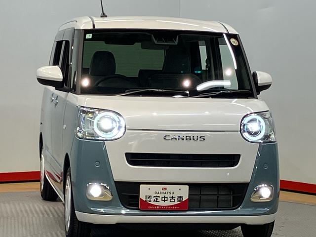 ムーヴキャンバスストライプスＧ後方カメラ　前席シートヒーター　キーフリー　衝突被害軽減システム　左右電動スライドドア　クリアランスソナー　ＬＥＤヘッドライト　オートライト　オートハイビーム（高知県）の中古車