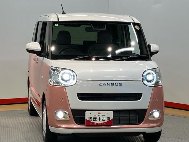 ムーヴキャンバスストライプスＧ後方カメラ　キーフリー　前席シートヒーター　衝突被害軽減システム　左右電動スライドドア　クリアランスソナー　ＬＥＤヘッドライト　オートライト　オートハイビーム（高知県）の中古車