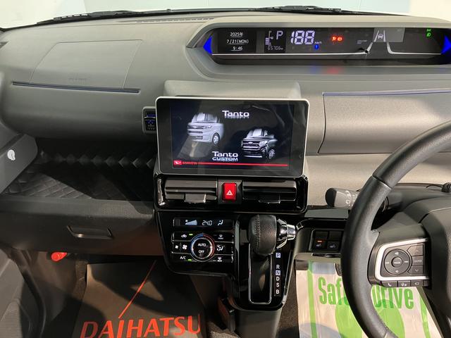 タントカスタムＲＳセレクション純正ナビ　パノラマモニター　地上デジタルＴＶ　ＣＤ　ＤＶＤ　Ｂｌｕｅｔｏｏｔｈ　プッシュスタート　両側電動スライドドア　運転席助手席シートヒーター　クルーズコントロール　ＬＥＤヘッドライト（愛媛県）の中古車