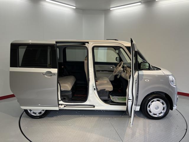 ムーヴキャンバスGメイクアップリミテッド SAIII2WD プッシュスタート アイドリングストップ車 ベンチシート 両側電動スライドドア オートライト LEDヘッドライト純正ナビ パノラマモニター CD DVD Bluetooth ドライブレコーダー(愛媛県)の中古車