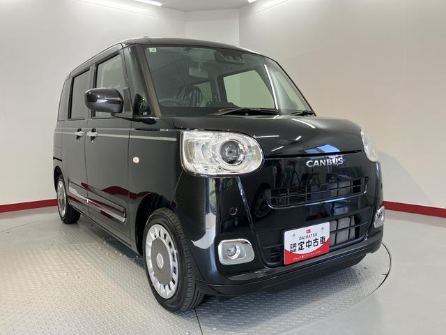 ムーヴキャンバスセオリーＧ両側電動スライドドア　障害物センサー　前席シートヒーター　オートライト　ＬＥＤヘッドライト　プッシュスタート　アイドリングストップ　電動格納ドアミラー　キーフリーシステム　電動パーキング（愛媛県）の中古車